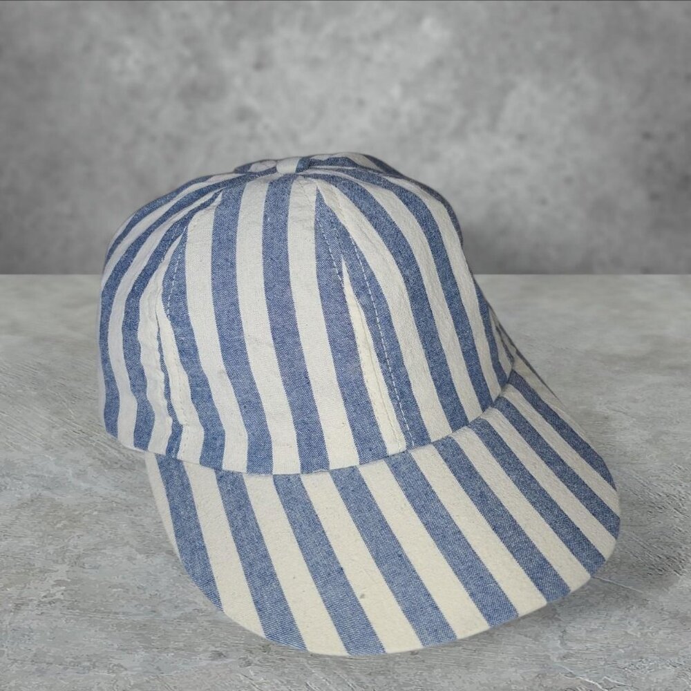 Vintage 90s 'Kettle Creek' striped railroad style strapback hat